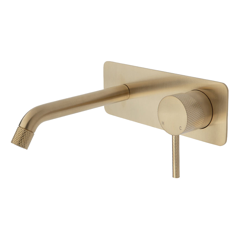 2 Piece Axle Brass Spout & Wall Mixer Set