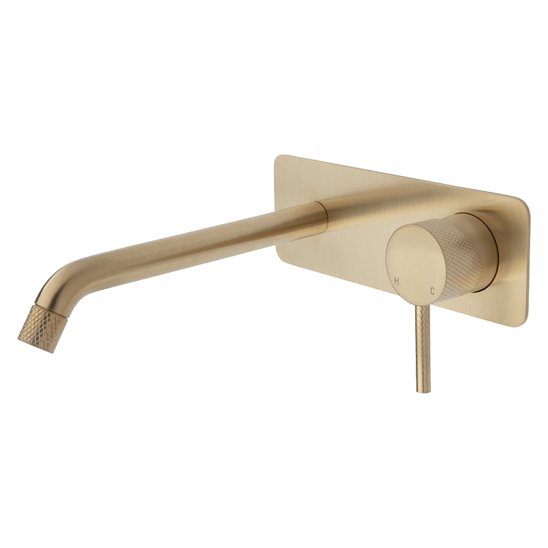 2 Piece Axle Brass Spout & Wall Mixer Set