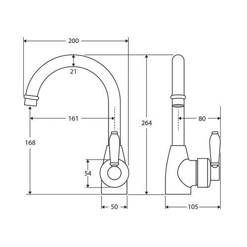 Eleanor Gooseneck Swivel Basin Mixer Tap