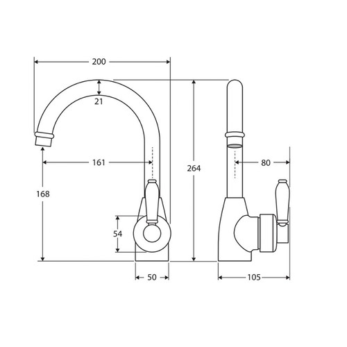 Eleanor Gooseneck Swivel Basin Mixer Tap