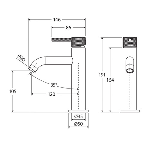 Axle Brass Basin Mixer