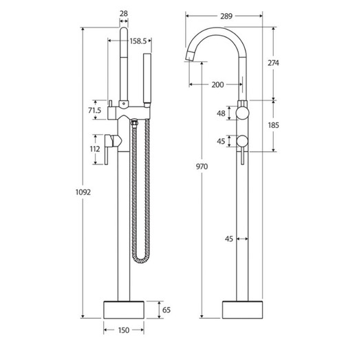 Isabella Deluxe Brass HandHeld Shower Head & Mixer Tap Set Temple
