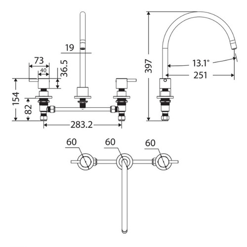Isabella Gooseneck Kitchen Spout & Mixer Tap Set Temple & ster