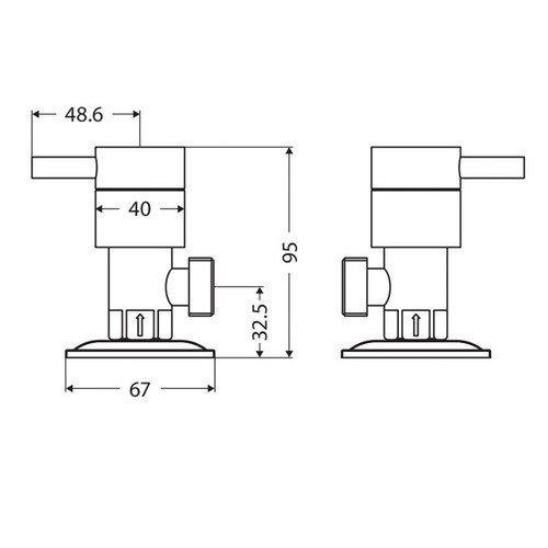 2 Piece Isabella Washing Machine Wall Tap Set