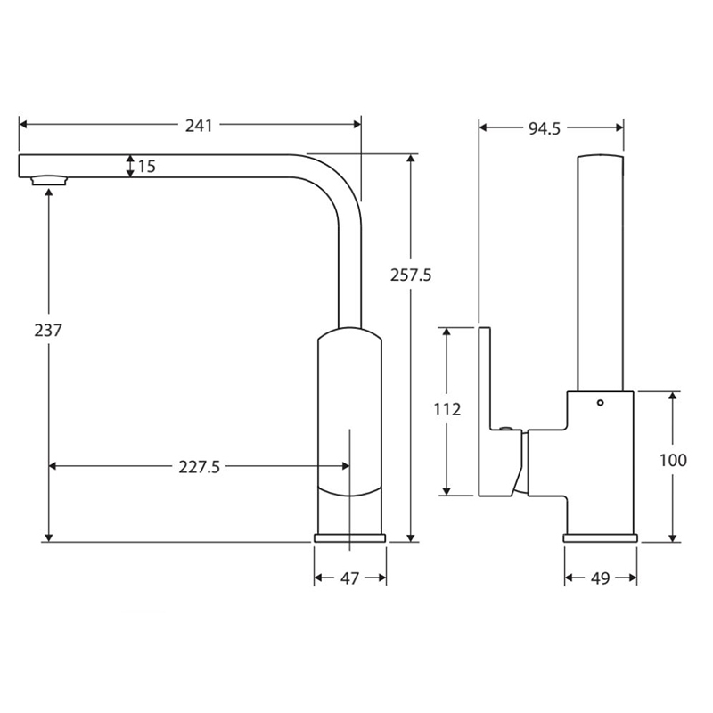 Koko Brass Swivel Kitchen Mixer Tap