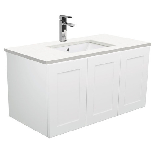 90cm Sarah Crystal Pure Mila Wall Hung Vanity Unit Temple & Webster