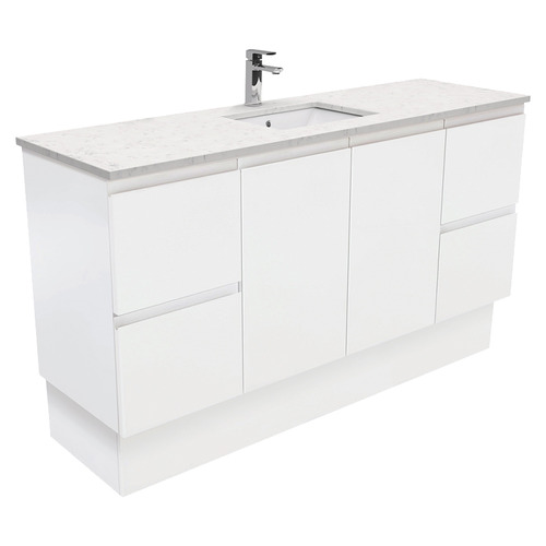 Sarah Bianco MarbleLook Fingerpull Satin White Floor Standing Vanity