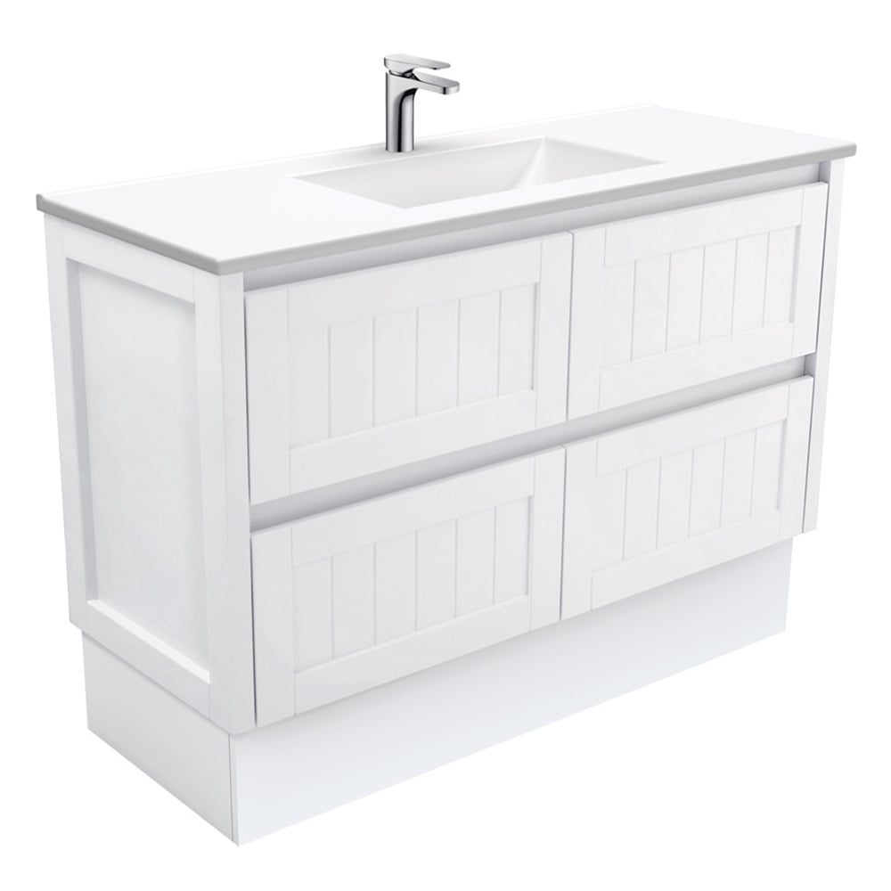 4 Drawer Vanessa Hampton White Floor Standing Vanity Unit