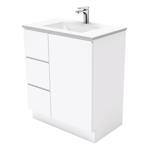 75cm Vanessa Gloss White Floor Standing Vanity Unit