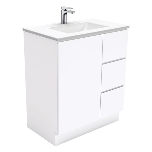 75cm Vanessa Gloss White Floor Standing Vanity Unit