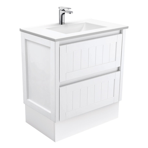 2 Drawer Vanessa Hampton White Floor Standing Vanity Unit