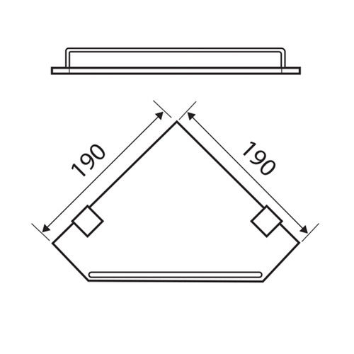 Modena Single Corner Glass Shelf in Chrome Temple & ster