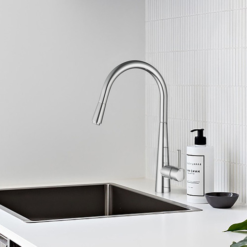 Isabella Deluxe Gooseneck Pull-Out Kitchen Mixer Tap