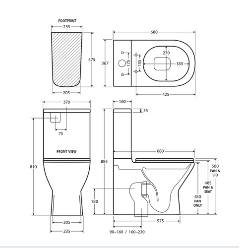 Delta Ceramic Back-To-Wall Toilet Suite