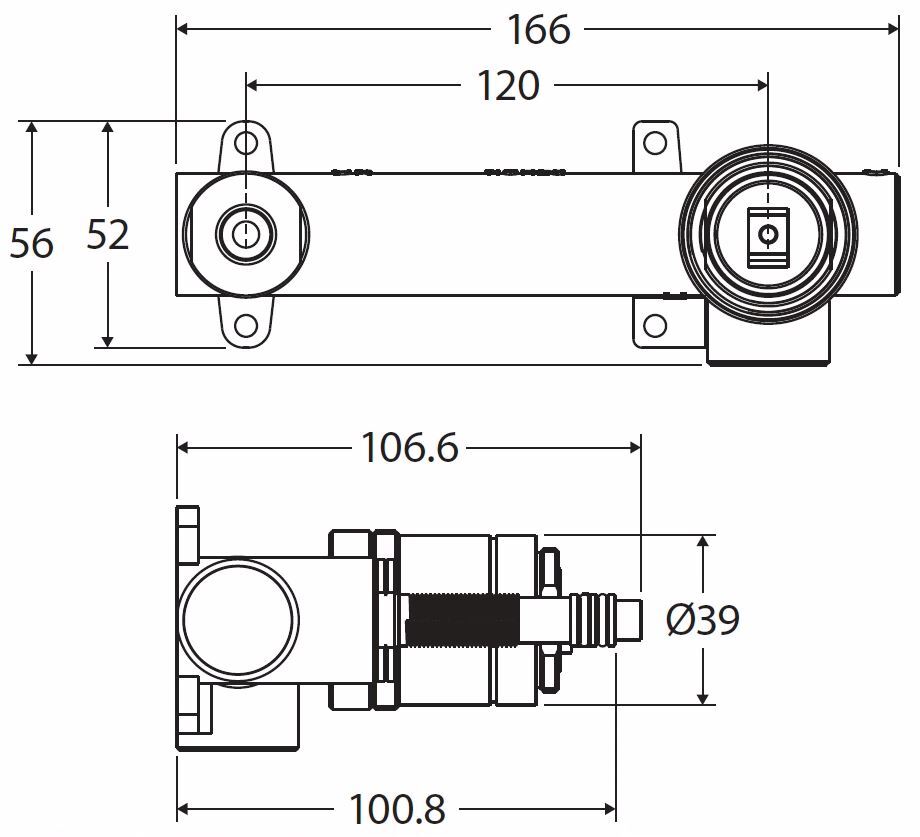 Quik-Switch Universal Wall Bath/Basin Mixer Set Body