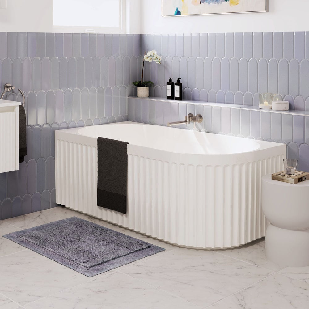 Eleanor 1500mm Acrylic Fluted Corner Bath