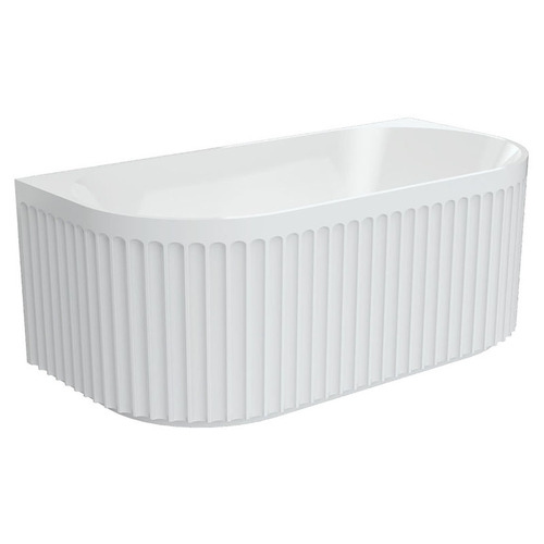 Eleanor White Acrylic Fluted Back to Wall Bath