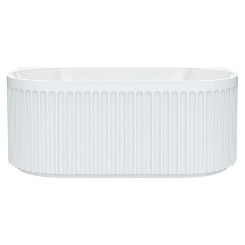 Eleanor White Acrylic Fluted Back to Wall Bath