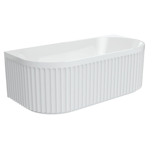 Eleanor White Acrylic Fluted Back to Wall Bath