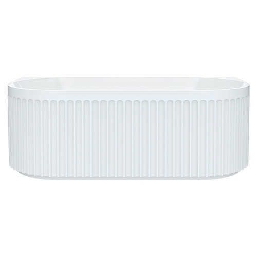 Eleanor White Acrylic Fluted Back to Wall Bath