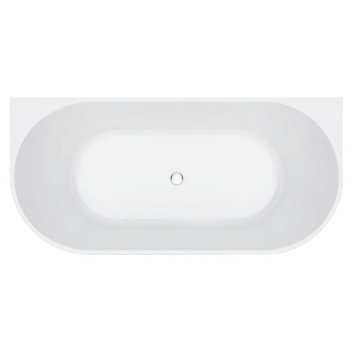 Eleanor White Acrylic Fluted Back to Wall Bath