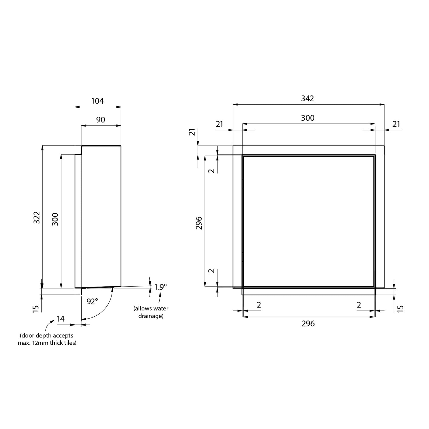 300mm InvisiCab Concealed Bathroom Cabinet