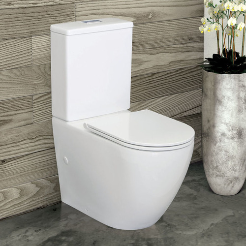 Alix Rimless Slim Seat S-Trap Back to Wall Toilet Suite