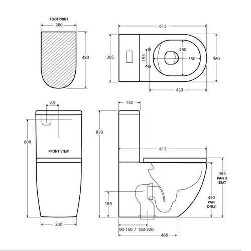 Ambulant Back to Wall Toilet Suite Package