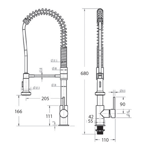 Shilo Vegetable Spray Sink Mixer
