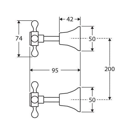 Lillian 1/4 Turn Ceramic Disc Wall Top Assemblies