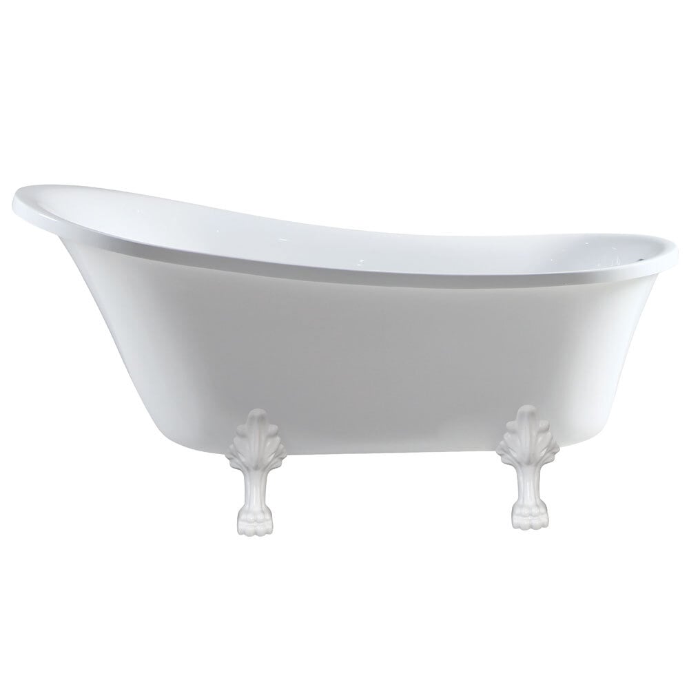 Lion Claw Foot Bath Tub with White Feet
