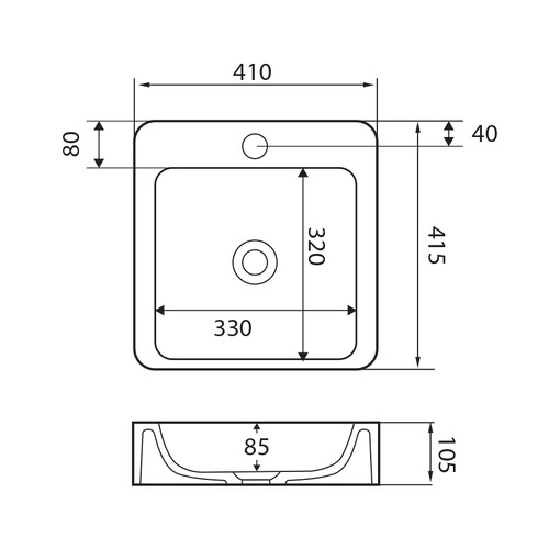 40cm Rondo Cast Stone Basin