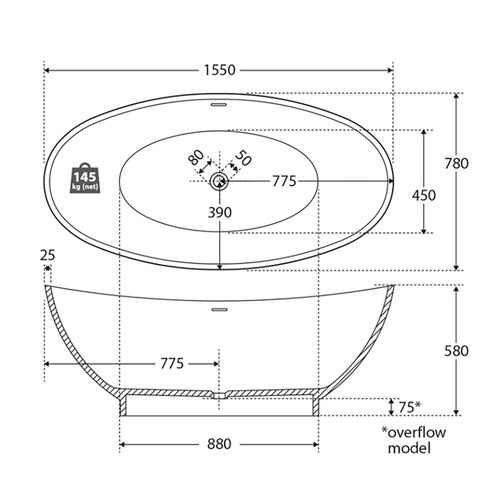 Antonia Stone Bath Tub