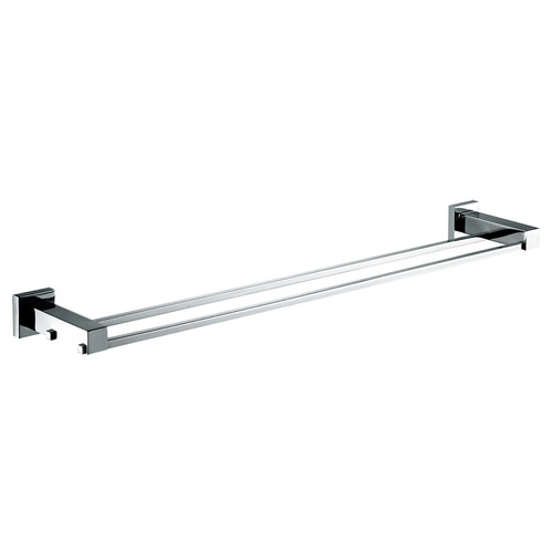 Chrome Modena Double Bar Wall Mounted Towel Rail