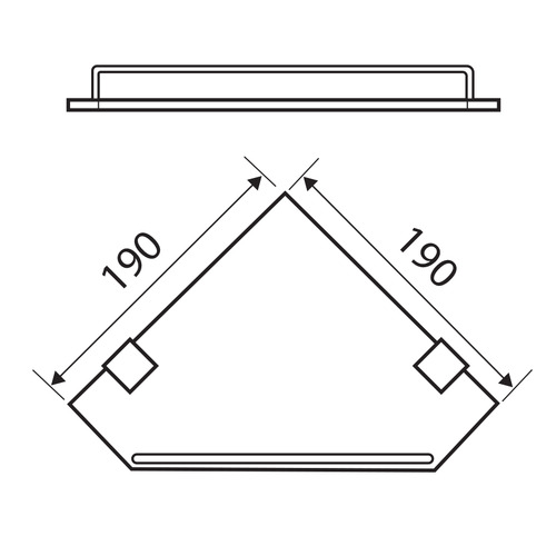 Modena Metal & Glass Bathroom Corner Shelf