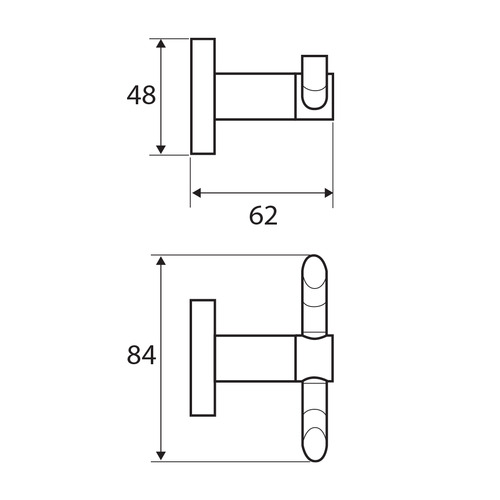 Chrome Michelle Double Robe Hook