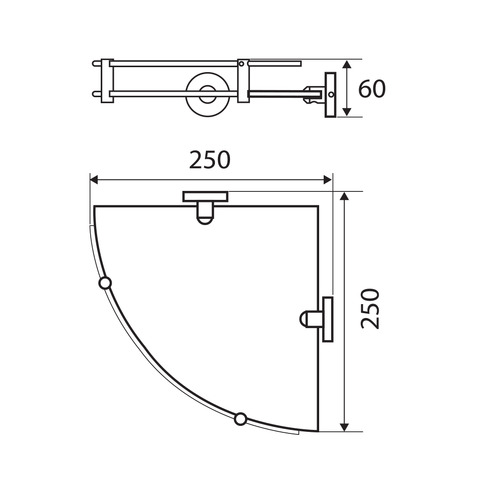 Chrome Michelle Glass Bathroom Corner Shelf