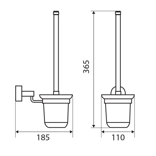 2 Piece Chrome Michelle Toilet Brush & Holder Set