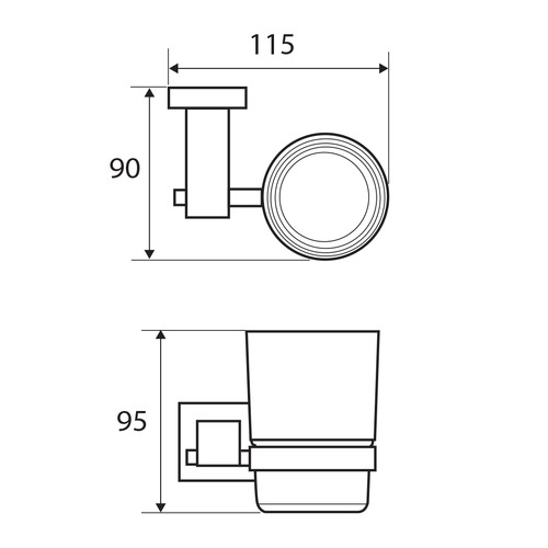 2 Piece Chrome Modena Tumbler & Holder Set