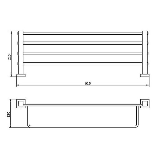 Chrome Modena Wall Mounted Towel Rack