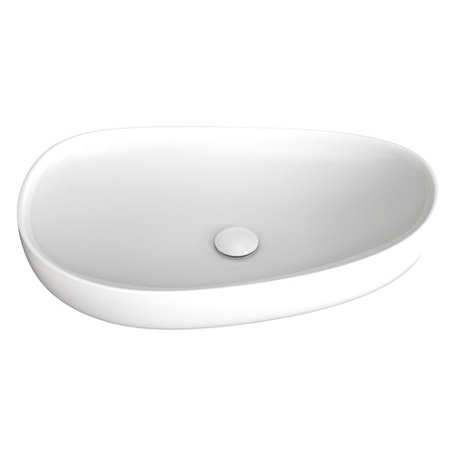 Pebble 650mm Gloss White Ceramic Above Counter Basin