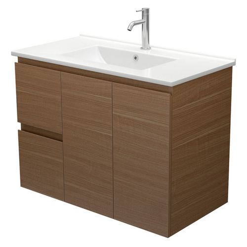 Dolce 900mm Walnut Wall Hung Single Vanity