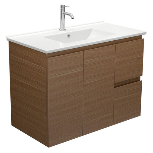 Dolce 900mm Walnut Wall Hung Single Vanity
