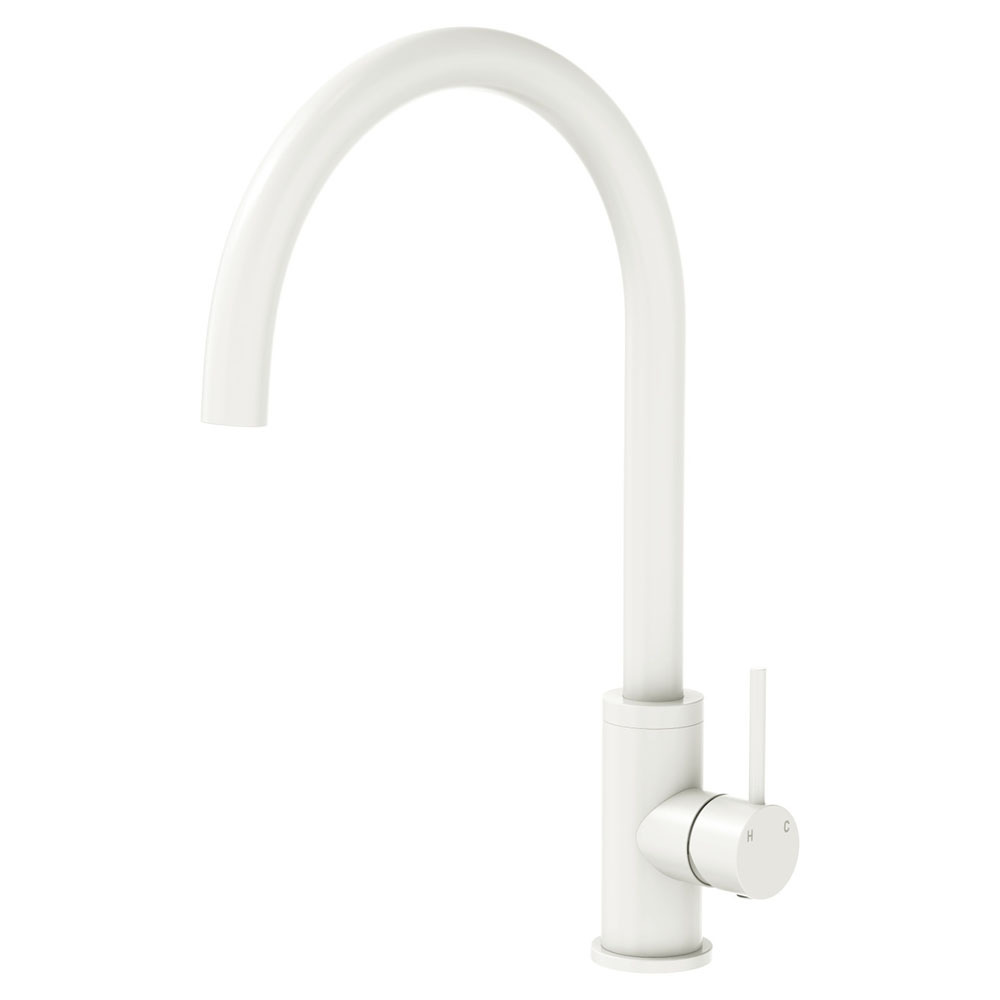 Fienza Kaya Gooseneck Pin Lever Kitchen Sink Mixer | Temple & Webster