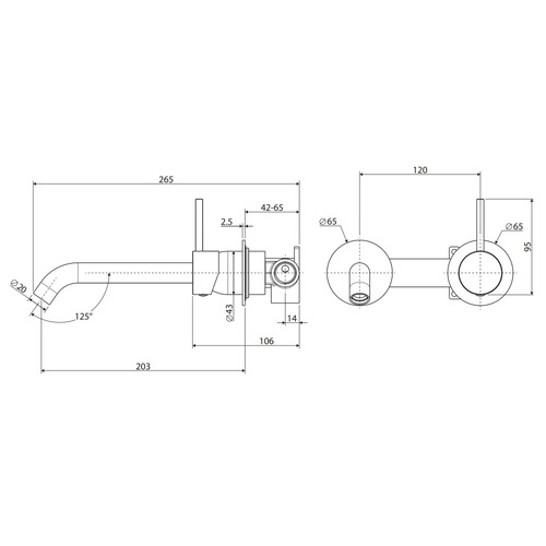 Kaya Up 200mm Bath/Basin Mixer