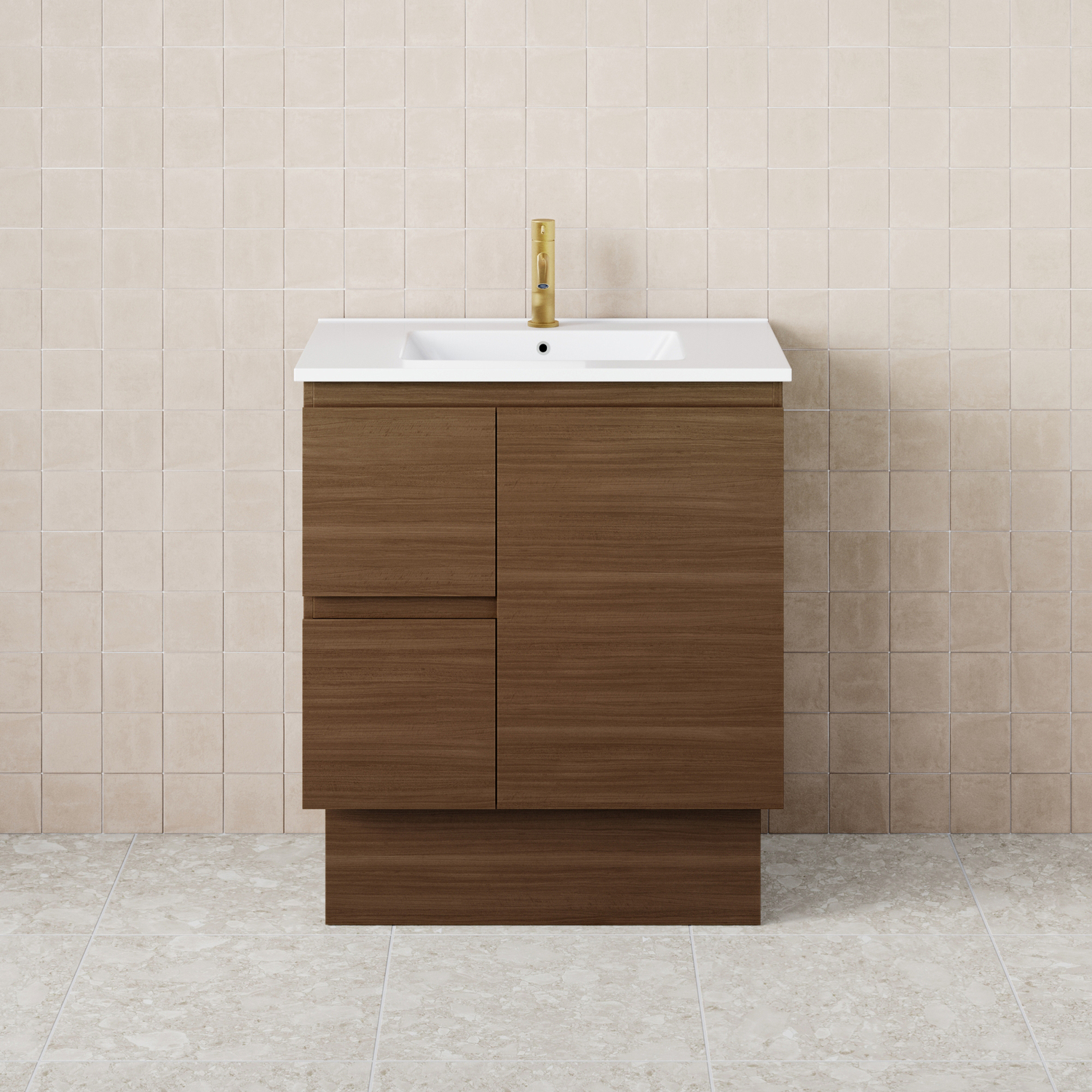 Dolce 750mm Walnut Freestanding Single Vanity