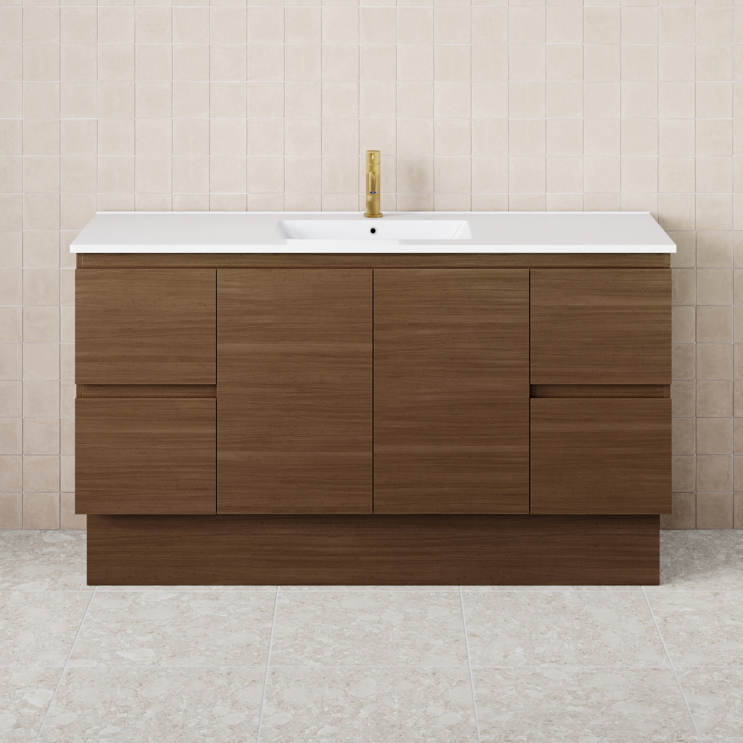 Dolce 1500mm Walnut Freestanding Single Vanity