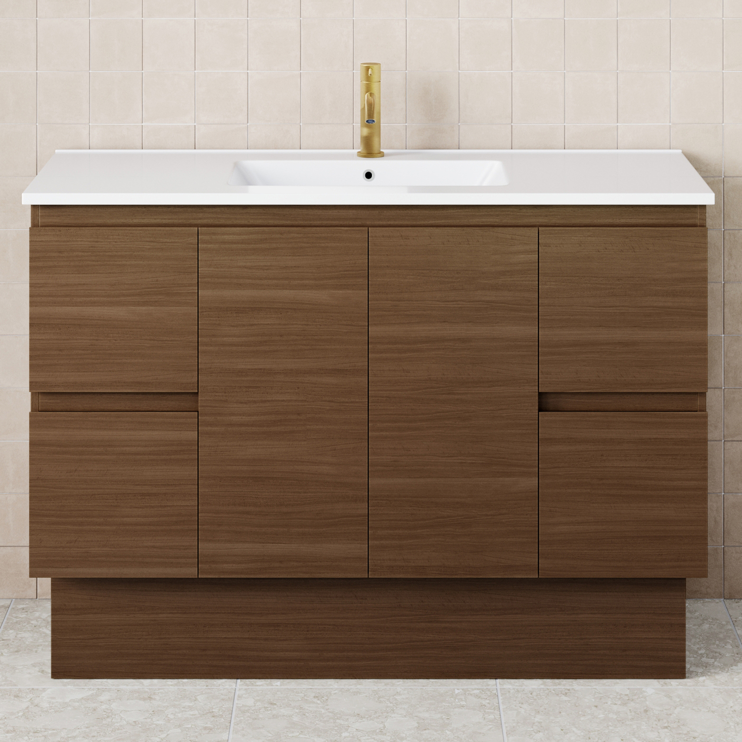 Dolce 1200mm Walnut Freestanding Single Vanity