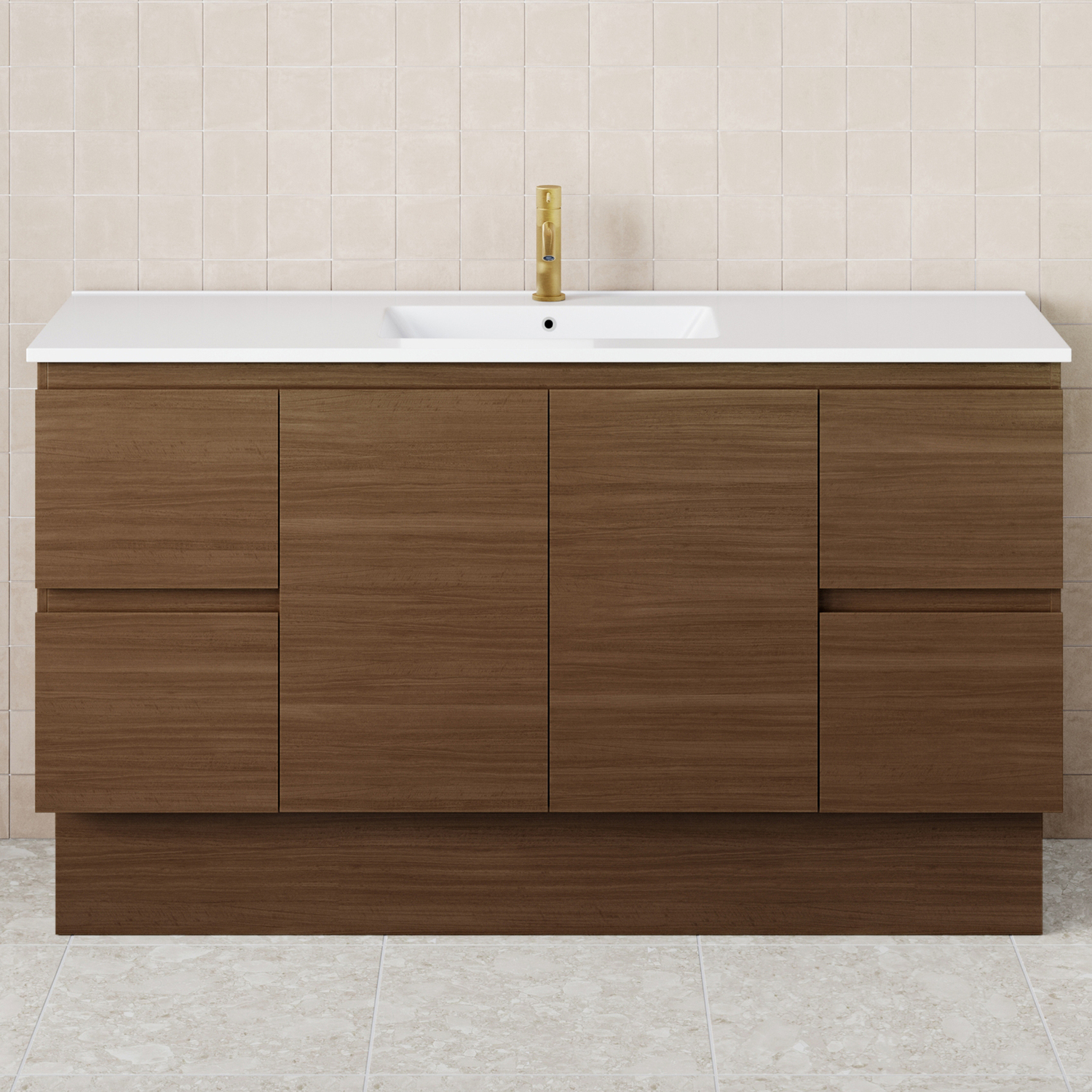 Dolce 1500mm Walnut Freestanding Single Vanity