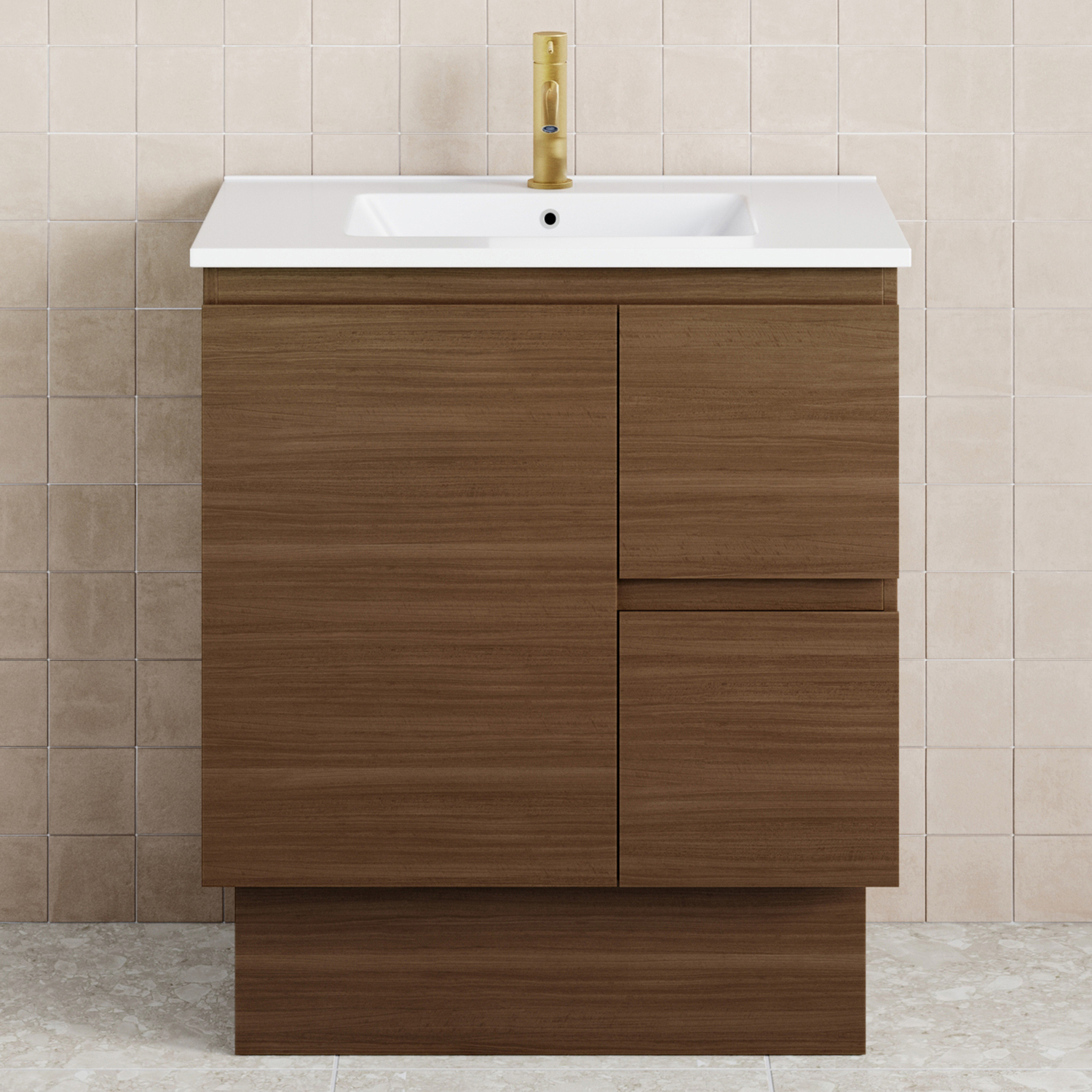 Dolce 750mm Walnut Freestanding Single Vanity